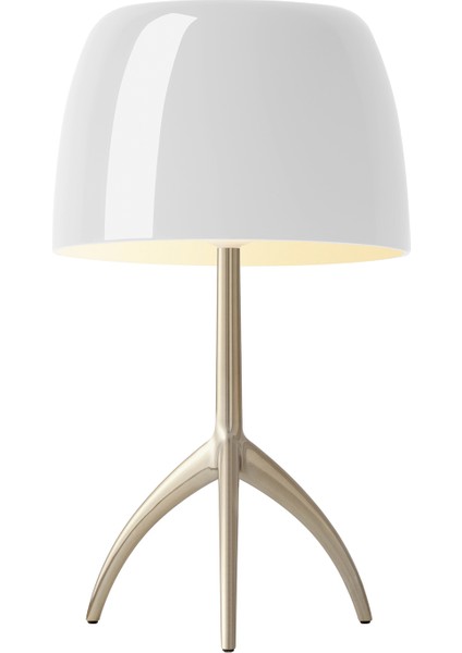 Foscarini Lumiere Büyük Şampanya Tabanlı Beyaz Renk Masaüstü Aydınlatma