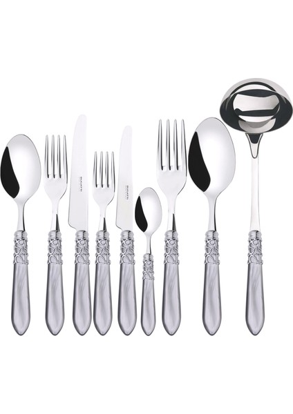 Melodie Parlak Gri 75 Parça Çatal Kaşık Bıçak Seti