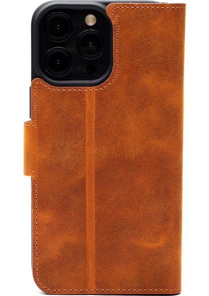 Classic Case iPhone 16 Camel Deri Telefon Kılıfı