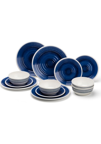 Azure Lacivert 12 Parça Melamin Tabak Seti