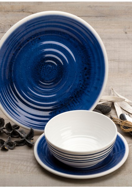 Azure Lacivert 12 Parça Melamin Tabak Seti modelleri