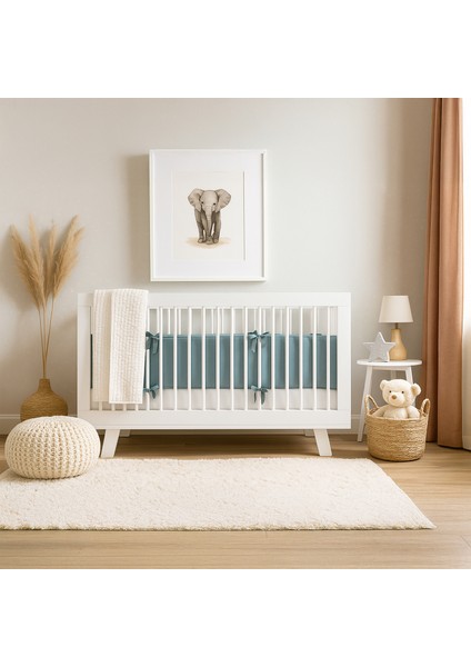 Teal Bumper Indigo Pamuklu Beşik Yan Koruma 60 x 120 cm modelleri