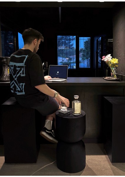 Ubud Black Ahşap Yan Sehpa fiyatları