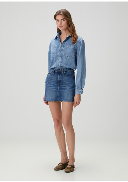Mavi Mini Denim Elbise fiyatları