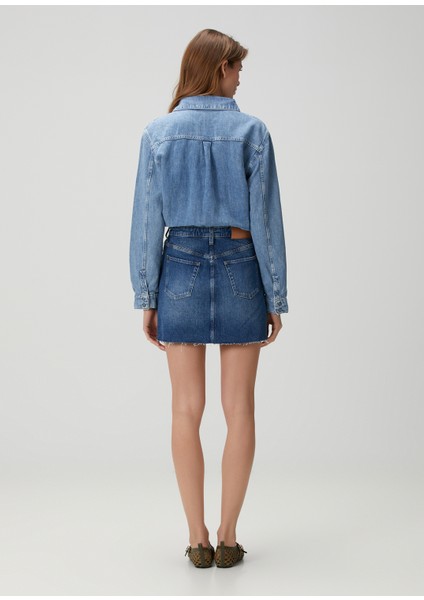Mavi Mini Denim Elbise fırsatları