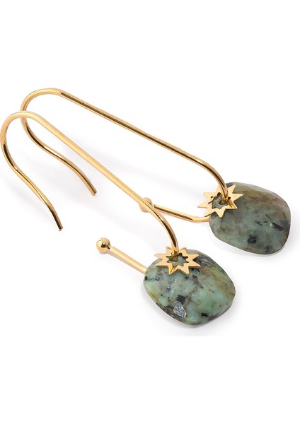 Hoshi Yeşil Doğal Taşlı Çelik Kadın Küpe fiyatları