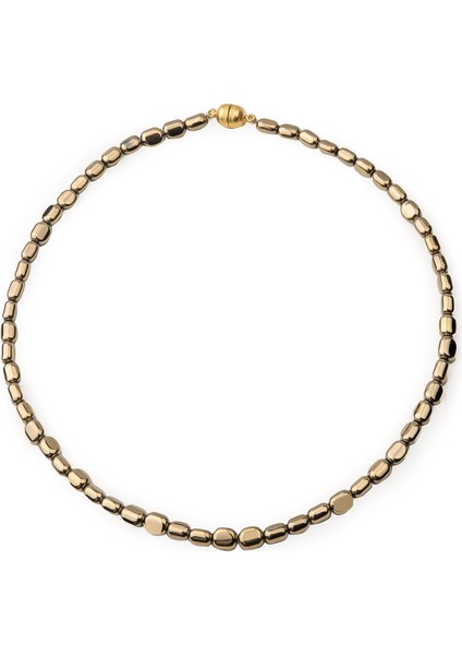 Miel Altın Rengi Doğal Taş Kadın Kolye