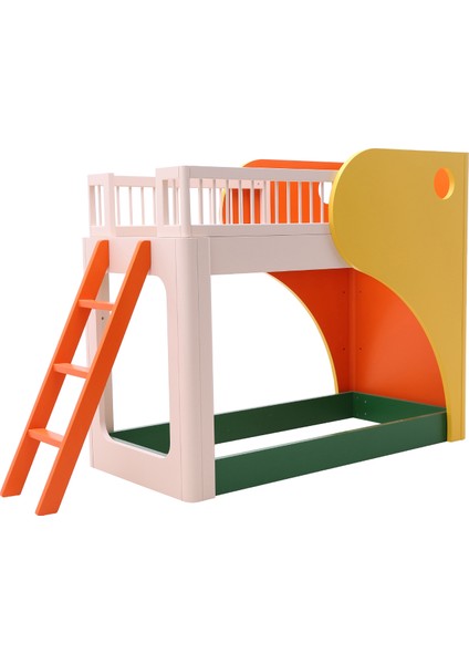 Tubi Bunk Bed Renkli Merdivenli Çocuk Ranza 90 x 190 cm