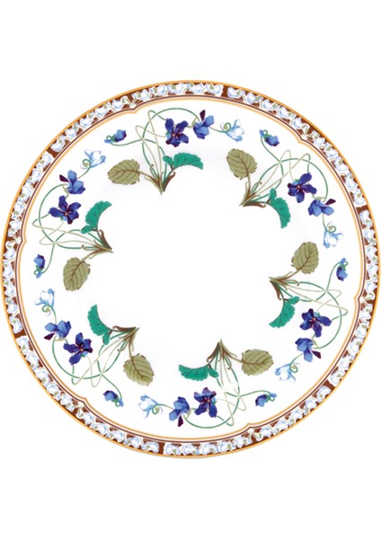 Impératrice Eugénie Çiçekli Porselen Pasta Tabağı