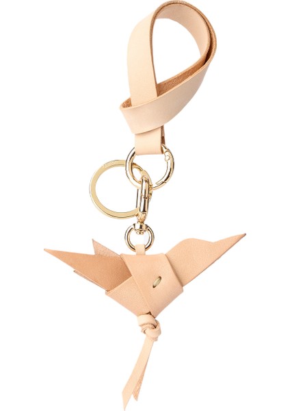 Kuş Figürlü Naturel Kadın Charm Anahtarlık