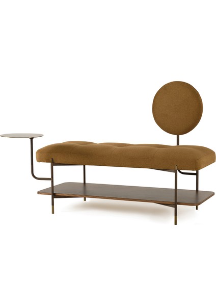 Arasta Kahverengi Gold Metal Ayaklı Hardal Rengi Bench fiyatları