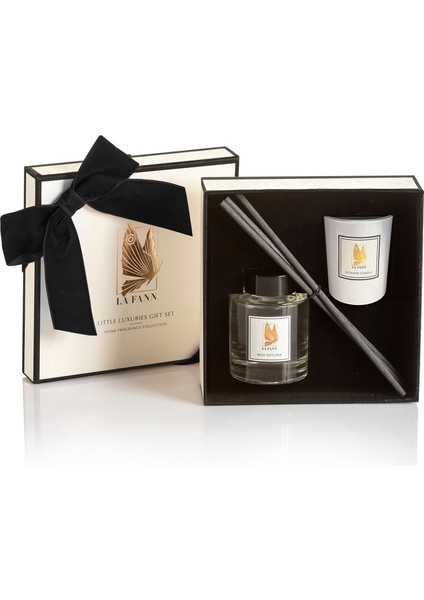 Rose & Vanilla Çubuklu Oda Kokusu 100 ml ve Kokulu Mum 70 G Mini Lüksler Ev Hediye Seti fiyatları