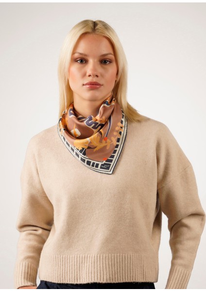 In The Public Eye Renkli Ipek Kadın Fular 55 cm modelleri