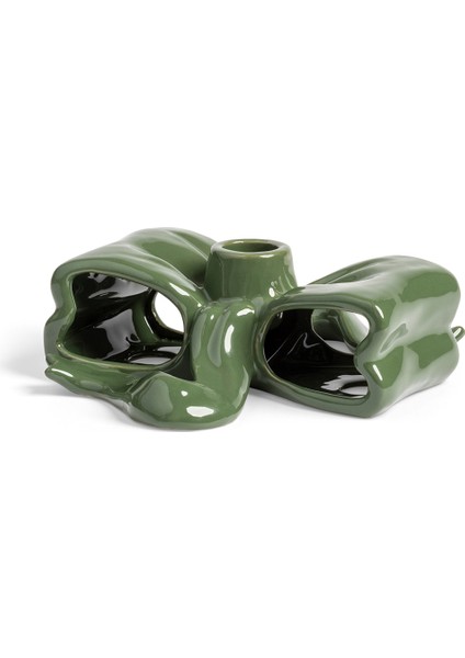 Yeşil Kurdele Figürlü Mumluk 15 cm