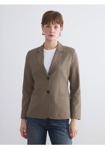 Yeni Sezon Ekose Kadın Blazer Ceket