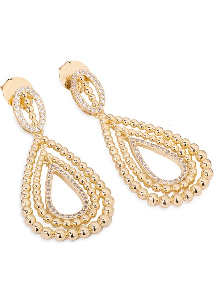 Adonis Zirkon Taşlı Altın Kaplama Kadın Pirinç Küpe fiyatları