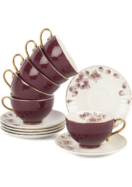 Plum Porselen 6'lı Çay Fincanı Seti
