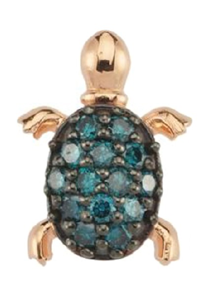 Turtle Kadın Tekli Mavi Pırlanta Altın Küpe fiyatları