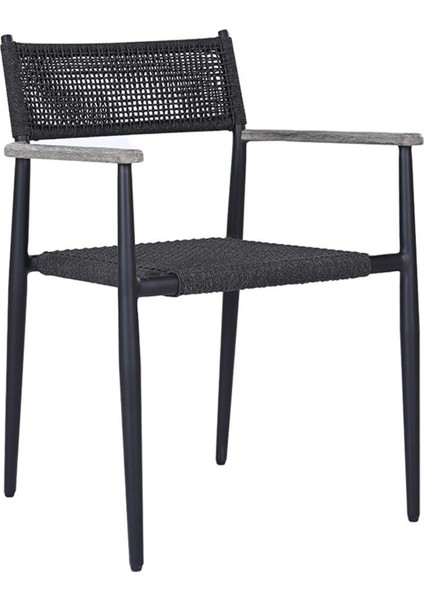 Wo Knot Siyah Alüminyum Bahçe Sandalyesi