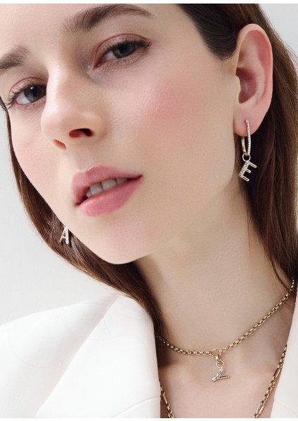 Small Mahuka Pave Pırlanta Taşlı 14 Ayar Altın Tek Kadın Küpe modelleri