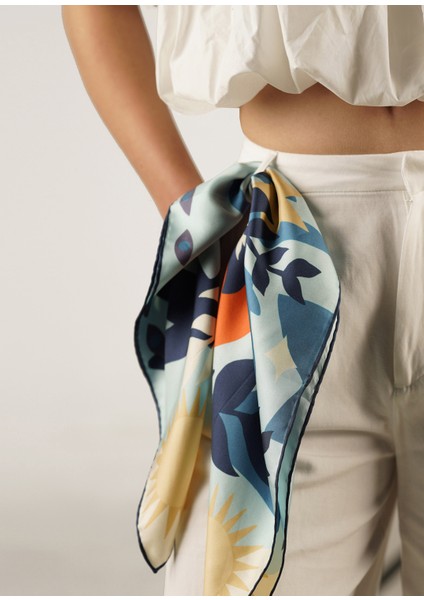 In The Eye Of The Sun Renkli Ipek Kadın Fular 55 cm fırsatları