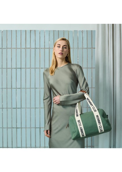 Mommy Club Bag Yeşil Kanvas Anne Bebek Bakım Çantası