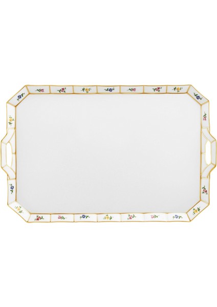 Grecque Mille Fleurs Porselen Dikdörtgen Tepsi 25,5 x 39,7 cm