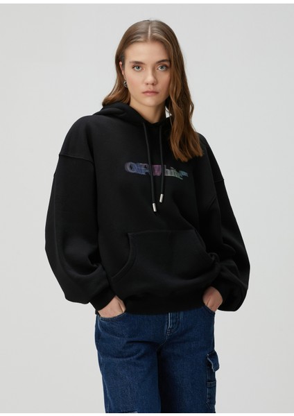 San Matthew Siyah Kapüşonlu Sweatshirt