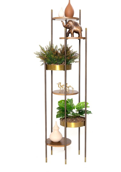 Kahverengi Gold Kule Saksılı Çiçeklik fiyatları