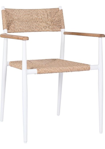 Wo Knot Beyaz Alüminyum Bahçe Sandalyesi