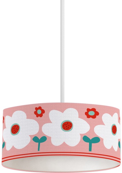 Big Flowers Pembe Çocuk Odası Tavan Aydınlatma