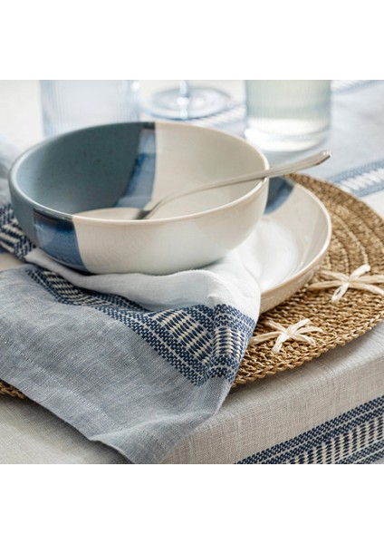 Paso Marin Mavi-Beyaz Keten Servis Peçetesi fiyatları