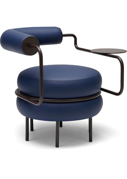 Macaron Lacivert Deri Tekli Koltuk fiyatları