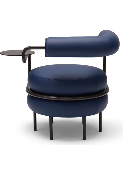 Macaron Lacivert Deri Tekli Koltuk modelleri