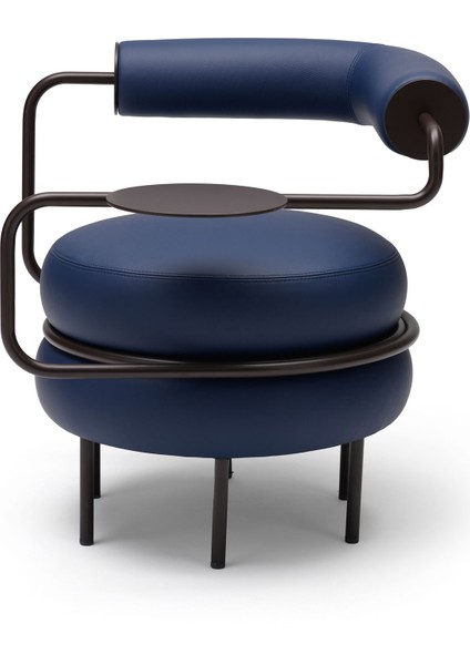 Macaron Lacivert Deri Tekli Koltuk fırsatları