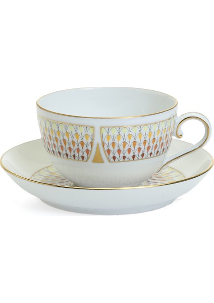 Desenli Porselen Çay Fincanı