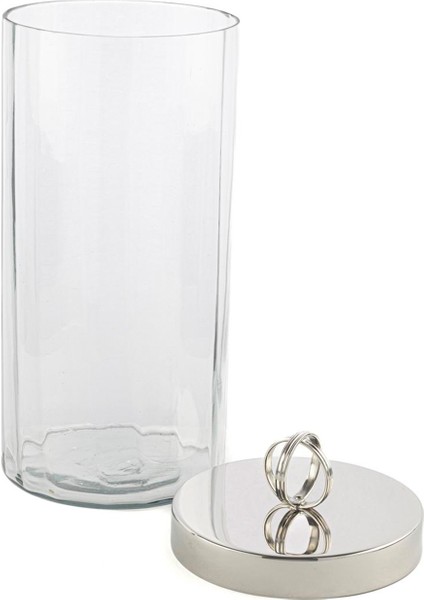 Gümüş Kapaklı Cam Kavanoz 26 cm fiyatları