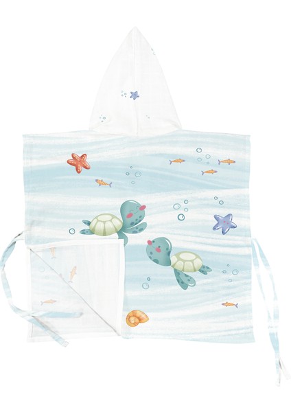 Atlantis Organik Pamuk Unisex Bebek Çocuk Müslin Panço Bornoz fiyatları