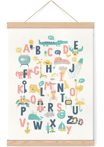 Alfabe Çocuk Odası Çerçeveli Poster
