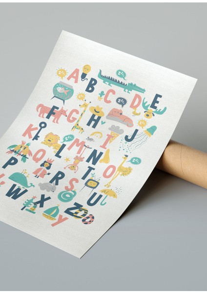 Alfabe Çocuk Odası Çerçeveli Poster modelleri