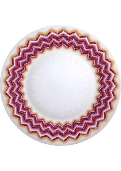 Jarris Bordo Zikzak Desenli Porselen Servis Tabağı