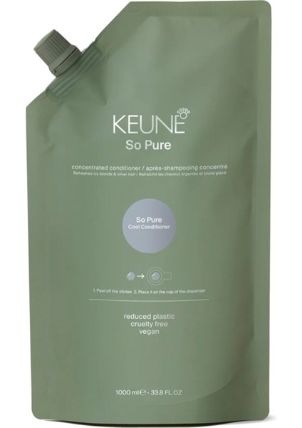 So Pure Cool Sarı Gri Saçlar Için Gümüş Refill Saç Kremi 1000 ml