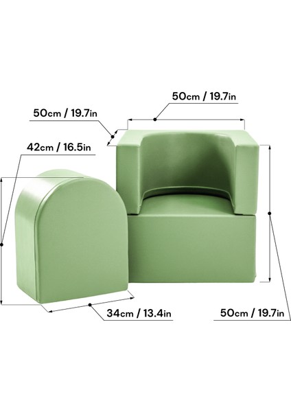Snoozy Reseda Green Yumuşak Bebek Odası Blok Koltuk modelleri