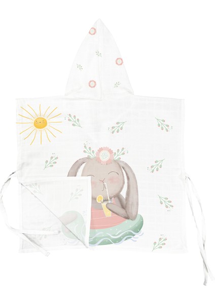 Loulou Organik Pamuk Kız Bebek Çocuk Müslin Panço Bornoz fiyatları