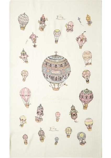 Hot Air Balloons Ekru Kaşmir Battaniye