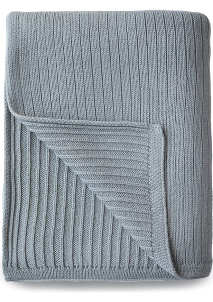Ribbed Smoke Organik Pamuk Örme Bebek Battaniyesi