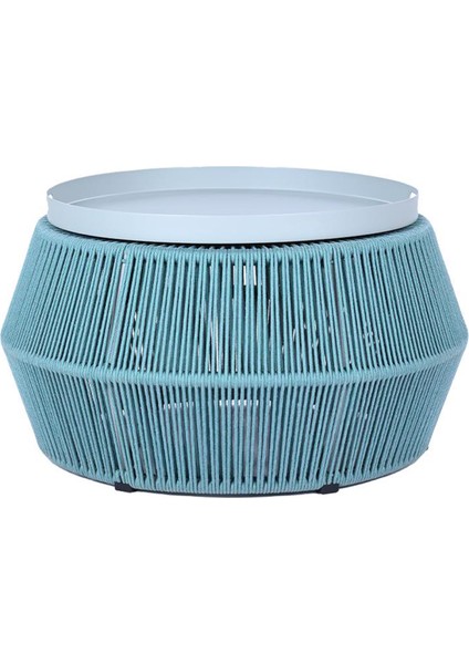 Wo Cage Mavi Turkuaz Alüminyum Bahçe Sehpası