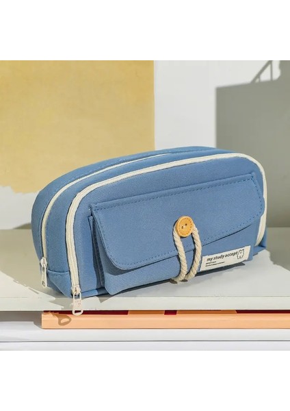 Öğrenci Sevimli Kalem Çantası Düğmesi Pamuk Kablo Bez Kırtasiye Çantası Okul Malzemeleri Büyük Kapasiteli Depolama Çantası Diy Çocuklar Kalem Casecolor: A2 (Yurt Dışından)