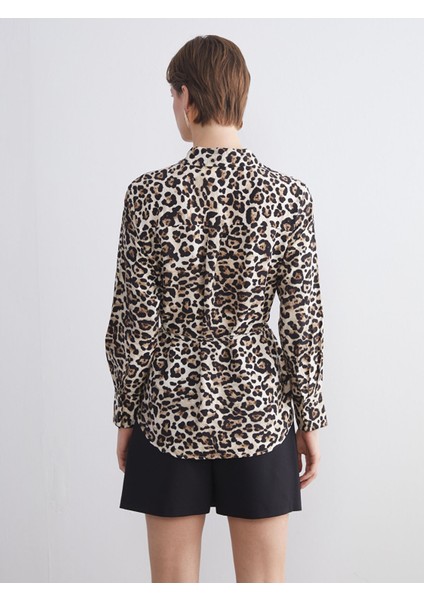 Yeni Sezon Büyük Beden Leopar Desenli Kadın Gömlek indirimleri