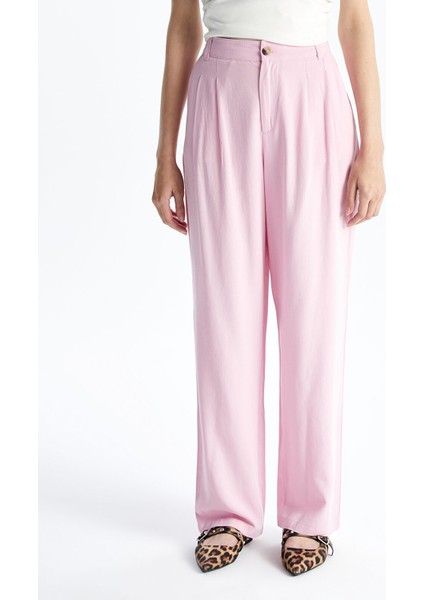 Yeni Sezon Keten Karışımlı Kadın Pileli Pantolon fiyatları